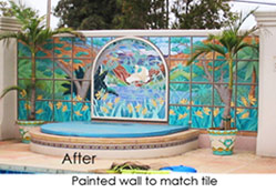 Painted wall to match tile